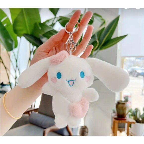 New! Sanrio Miniso Cinnamoroll 5 " Plush Bag Clip Key Ring Bag Charm (2) Way Car - Picture 1 of 2
